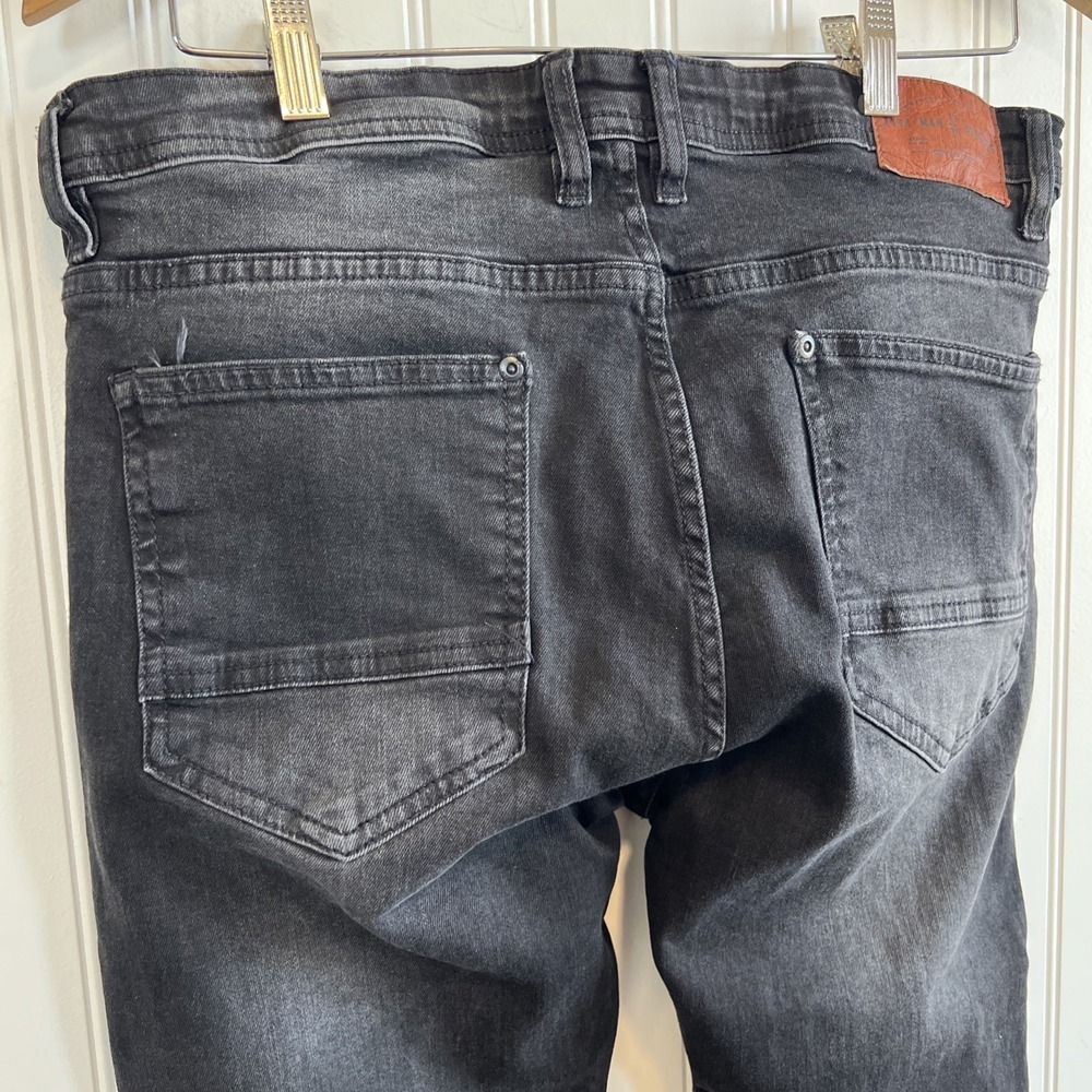 Zara Premium Jeans Women‎ Sz 34 Charcoal Wash Skinny Stretch Distressed Denim - Picture 6 of 9